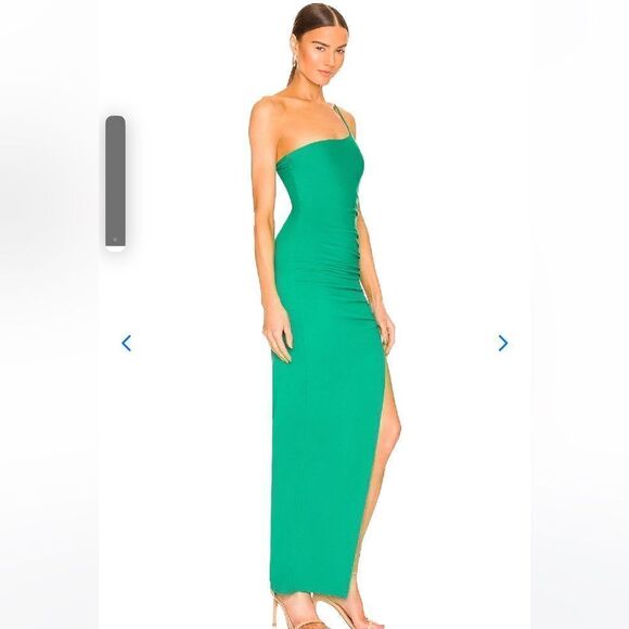 NEW Lovers and Friends Navi Green One Shoulder Maxi Dress.Size S - Picture 2 of 16